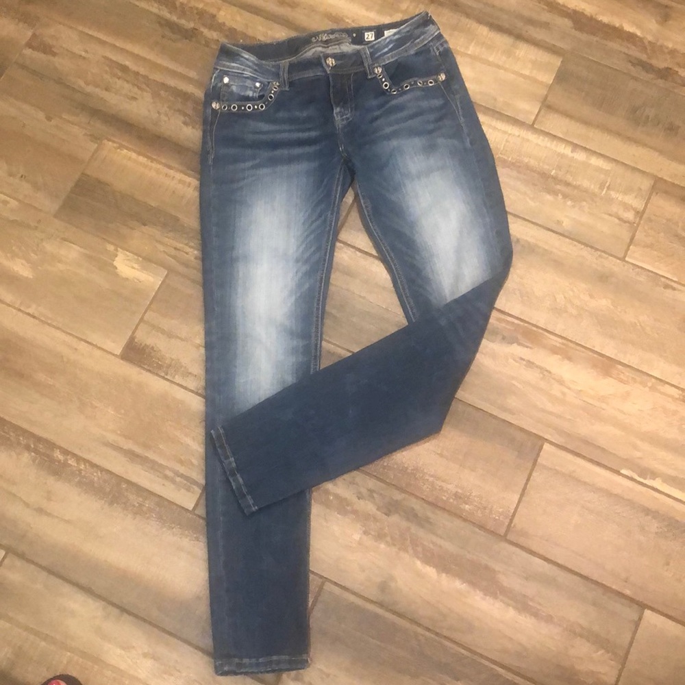 Miss Me Blue Skinny Jeans